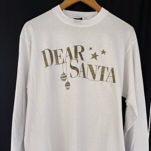 VTG Air Waves Inc long sleeve shirt XL white Christmas Dear Santa  1989